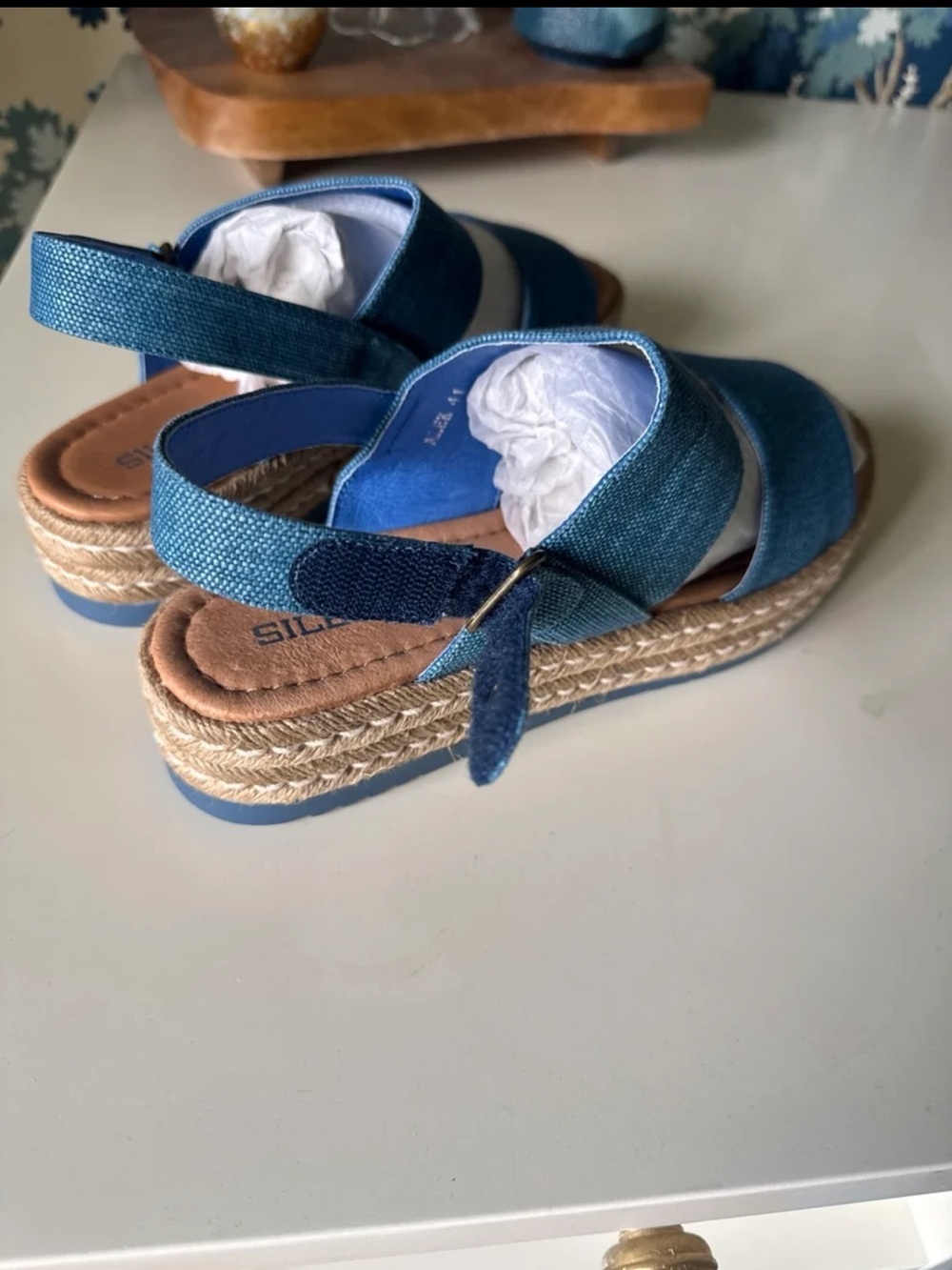 Silent D Anthropologie Alek Platform Espadrille Sandals Denim Blue 
sz 41/10.5 - Picture 12 of 12